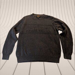 Woolrich Vintage Knit Pullover Sweater  Moose Winter Christmas  Ramie Cotton